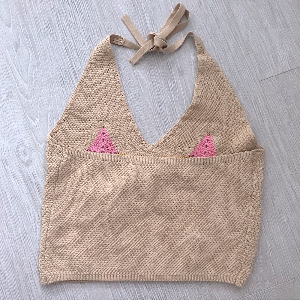 Sandro Muguette Crochet Halter Crop Top - Picture 6 of 8